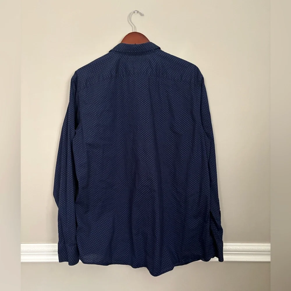 Banana Republic Soft Wash Navy Print Button Down Shirt Men’s XL Standard Fit